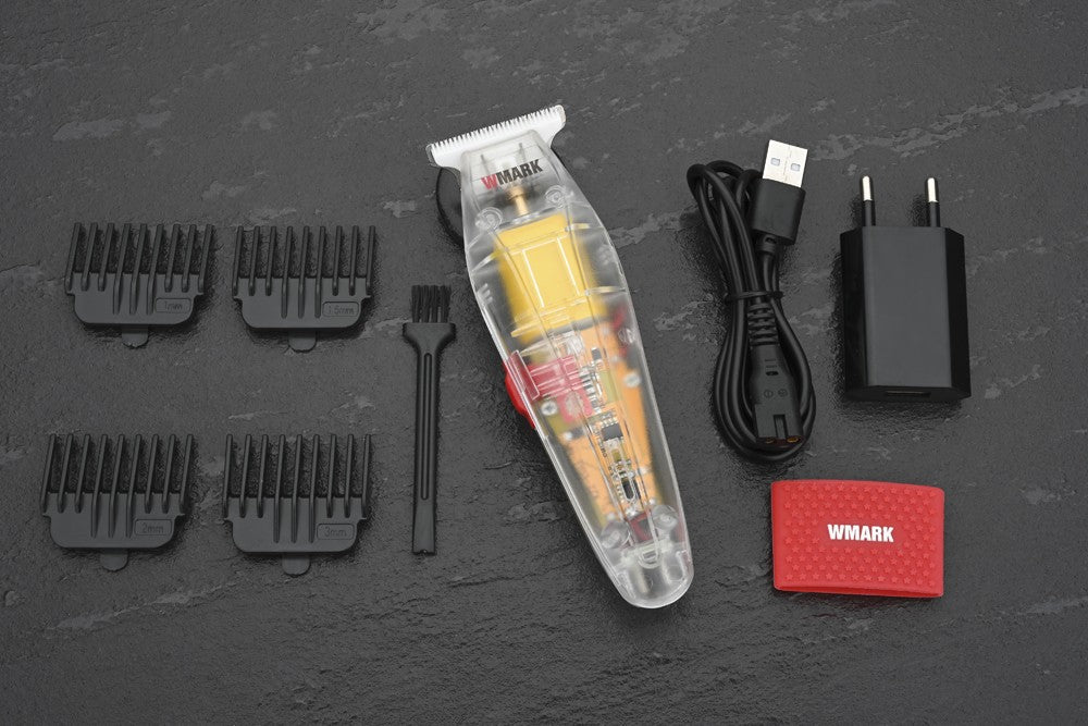 Cortadora de pelo recargable WMARK NG-108 NG-118 de estilo transparente, cortadora de pelo profesional con cable y NG-202 inalámbrica