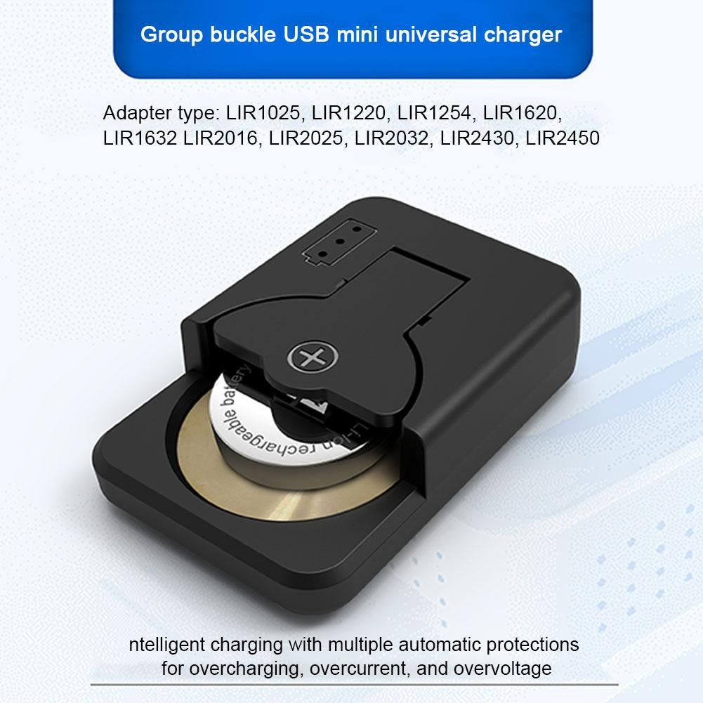 Cargador de batería de botón portátil Universal LIR1025 LIR1220 LIR1254 LIR1620 LIR1632 LIR2016 LIR2025 LIR2032 LIR2430 LIR2450