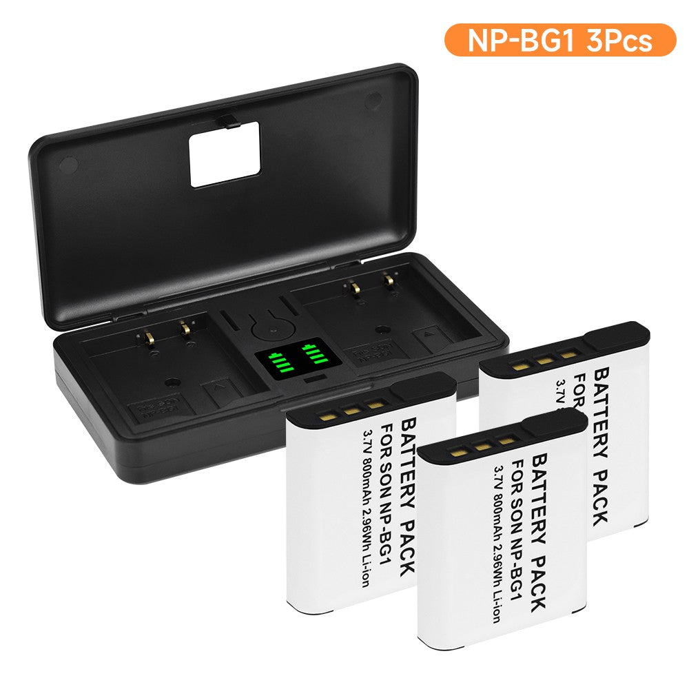 Batería NP-BG1 NP BG1 para Sony DSC-W210 DSC-W100 W50 H50 DSC-H55 DSC-H7 H3 H9 H10 NP-FG1 NP FG1 batería de iones de litio con cargador