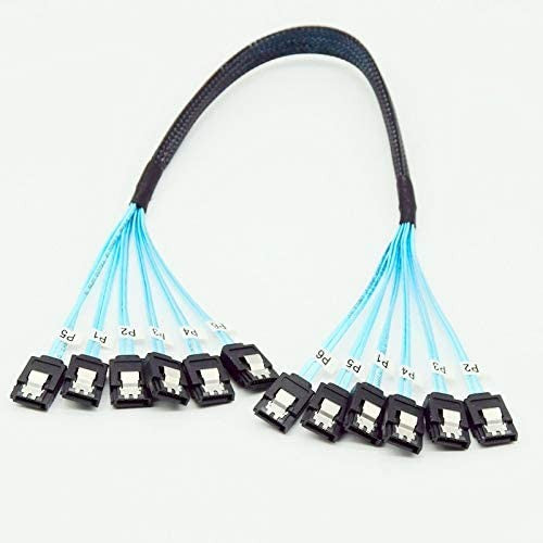 Cable SATA a SATA de 4/6 Puertos, Cable de Datos de 7 Pines SATA SAS de 6Gbps, Cable SATA a SATA para Disco Duro, para Servidor y Minería (4/6 Piezas/Juego)