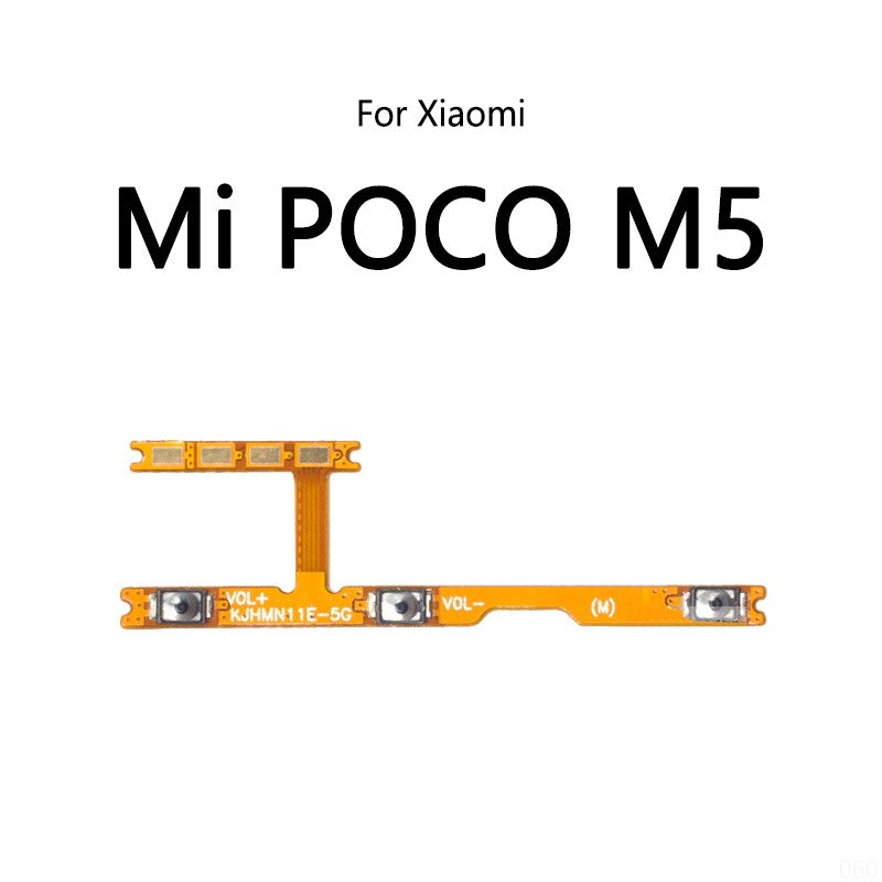 Interruptor de botón de encendido, botón de silencio de volumen, Cable flexible de encendido/apagado para Xiaomi Mi POCO C3 C40 M4 Pro 5G 4G M5 M5S Pocophone