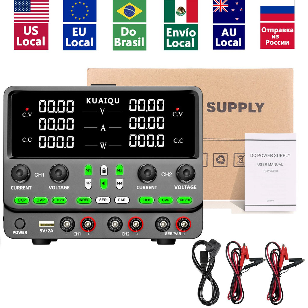 Fuente de Alimentación CC Dual Variable (Dos Versiones: Mejorada y Básica), Fuente de Alimentación de Laboratorio Regulada por Conmutación, Serie y Paralelo Ajustable