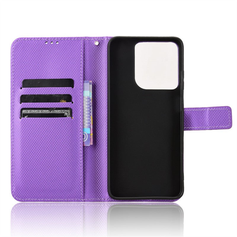 Para Motorola Moto G15 G15 Power funda de lujo con tapa patrón de diamante piel PU funda tipo billetera de cuero con soporte para Moto G15 4G bolsas de teléfono