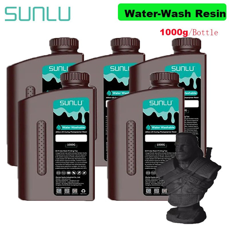 SUNLU 5KG estándar/resina 3D de lavado de agua 405nm resina UV para la mayoría de los materiales de impresora 3D SLA/DLP/LCD sensible a los rayos UV 1kg
