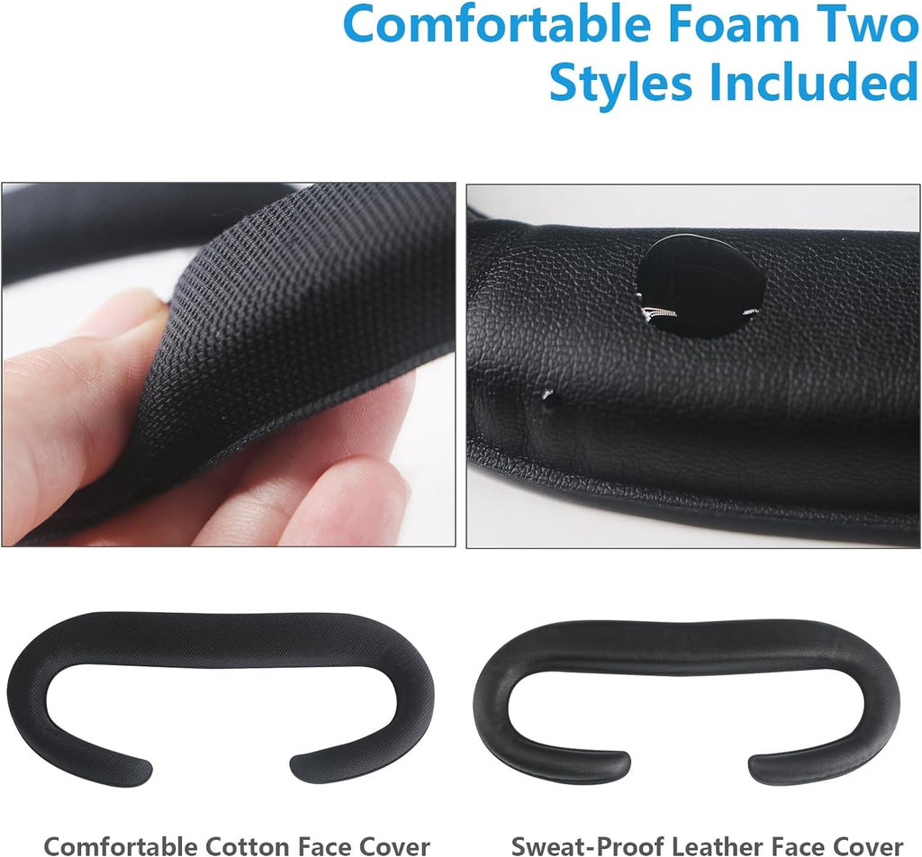 Paquete de 2 almohadillas faciales para Oculus Quest 2, interfaz facial y almohadillas para cubrir la cara, cojín facial antivaho a prueba de sudor para VR Meta Quest 2