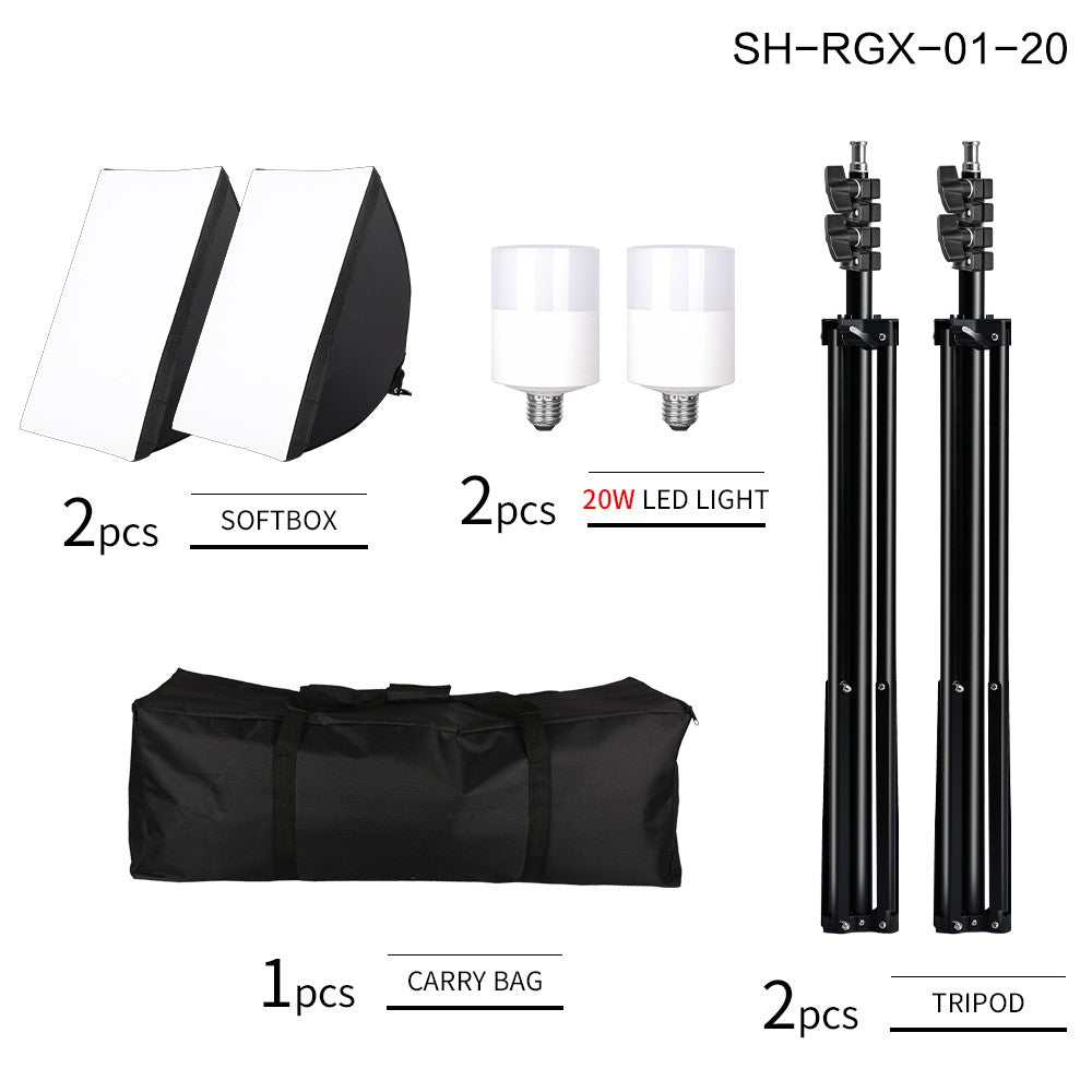 SH Softbox de fotografía profesional con enchufe E27, Kit de iluminación de caja suave para retratos de estudio fotográfico y grabación de vídeo