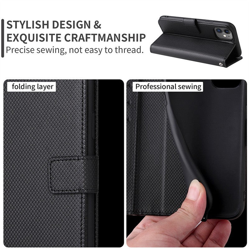 Para Motorola Moto G15 G15 Power funda de lujo con tapa patrón de diamante piel PU funda tipo billetera de cuero con soporte para Moto G15 4G bolsas de teléfono