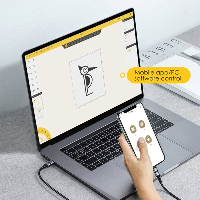 MINI grabador láser LaserPecker con máquina de grabado portátil Bluetooth 5W 2K para papel, madera, cuero, vidrio de color LP2