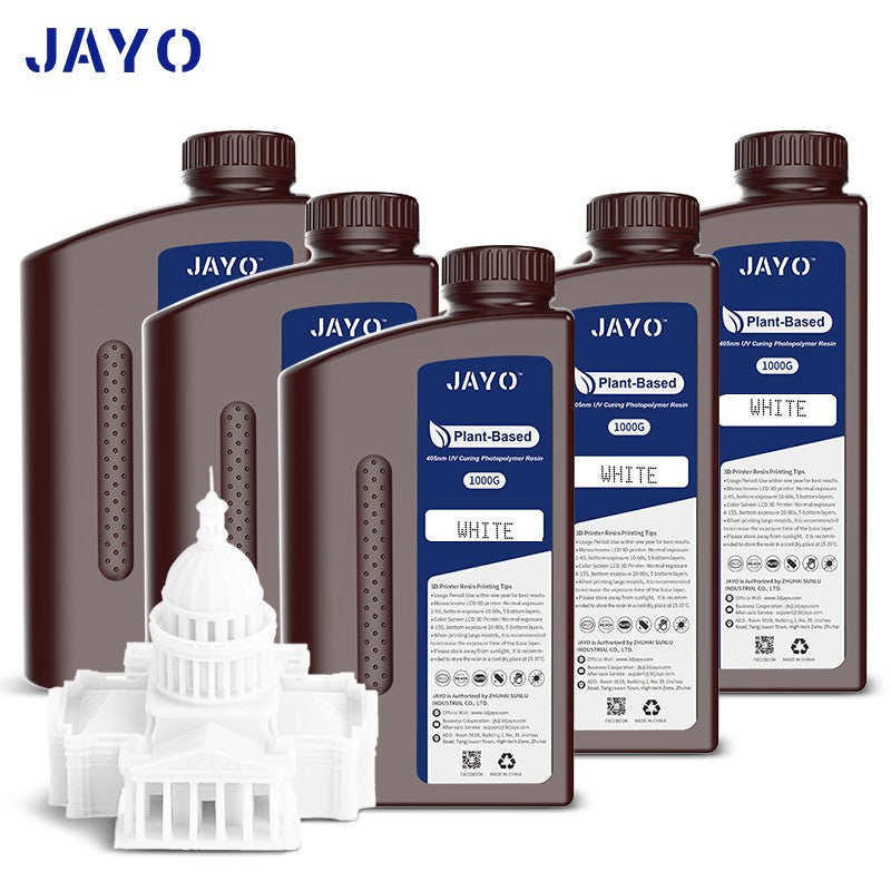 JAYO-lavabo de agua de resina 3D/como ABS/a base de plantas/líquido de resina de fotopolímero UV estándar de 10KG 405nm para materiales de impresora LCD 3D