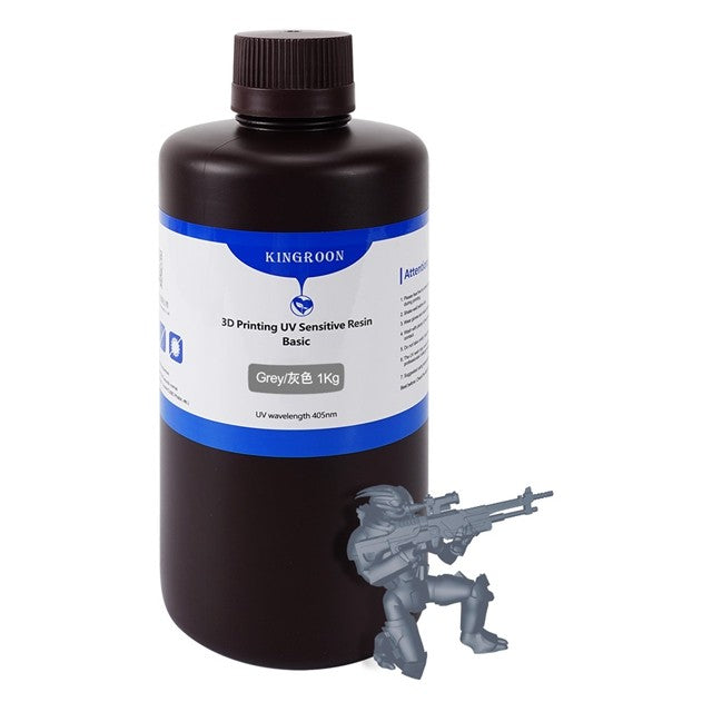 KINGROON-resina UV para impresora 3D, fotopolímero líquido, Material de impresión LCD, estándar, 1KG, negro, gris, blanco, 405nm