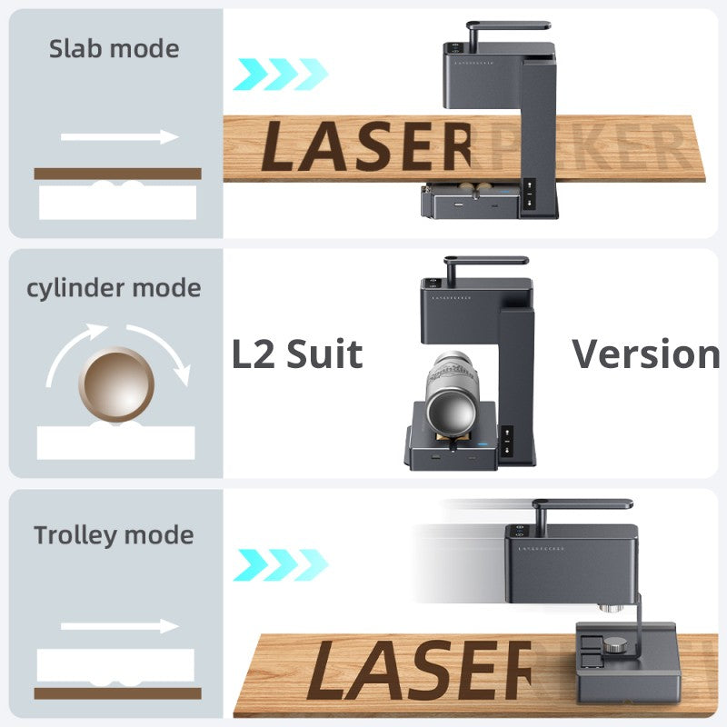 MINI grabador láser LaserPecker con máquina de grabado portátil Bluetooth 5W 2K para papel, madera, cuero, vidrio de color LP2