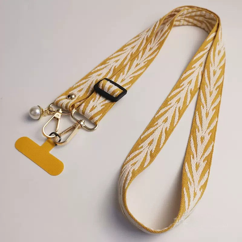 Cable colgante ajustable para teléfono móvil, estilo bordado Retro, con cuello extraíble, cordón colgante Universal para teléfono, 1 ud.