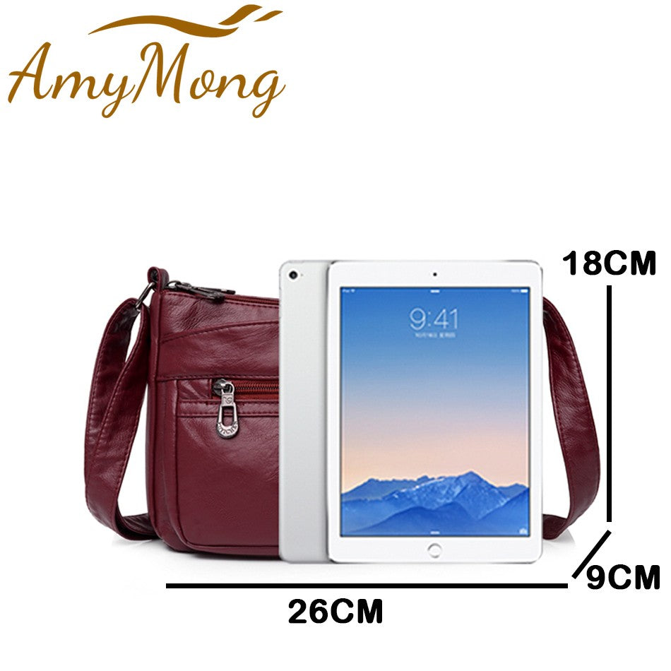 Bolso bandolera de Color liso que combina con todo, bolsos de hombro de alta capacidad para mujer, bolso de mano de piel sintética de alta calidad 2021