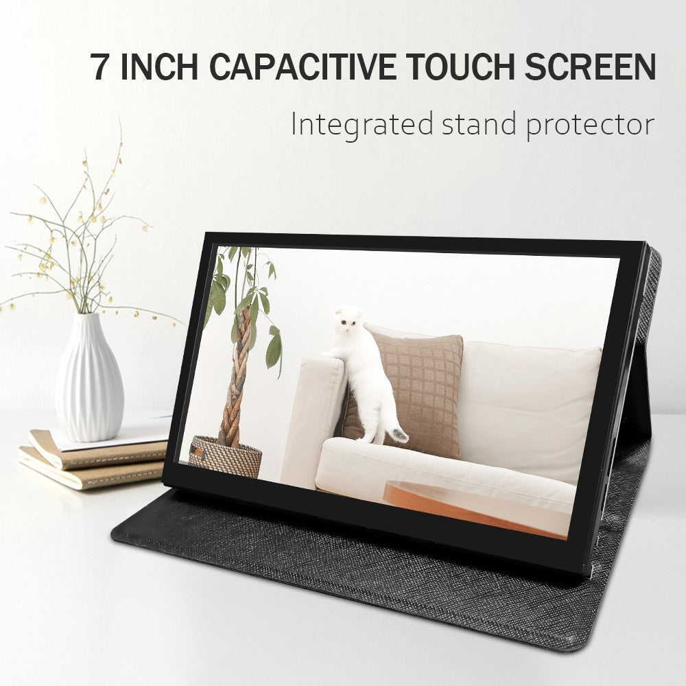 Monitor Portátil con Pantalla Táctil, Compatible con HDMI, Interfaz Tipo-C, Segunda Pantalla LCD de 7 Pulgadas para PC y Raspberry Pi