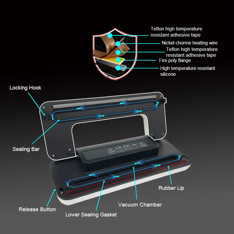 BioloMix-sellador al vacío, máquina automática de conservación de alimentos, modo seco y húmedo para Sous Vide, 10 bolsas de sellado al vacío