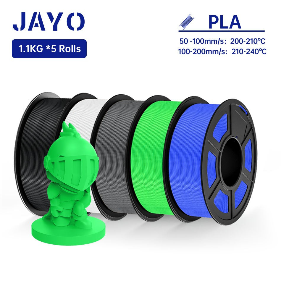 Filamento JAYO PLA 1,75 MM 5 rollos filamento de impresora 3D PLA 100% sin burbujas para FDM Coloful Material de impresión 3D regalo DIY