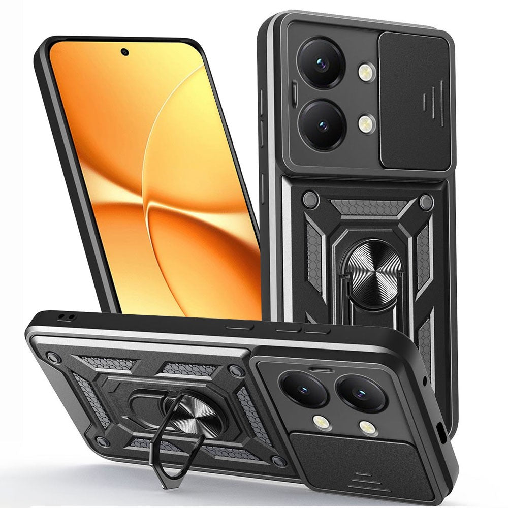 Funda Protectora para POCO X8 Pro Max X7 X6 Pro 5G, Funda con Anillo y Soporte para Xiaomi POCO X8 Pro, Protección para la Lente de la Cámara