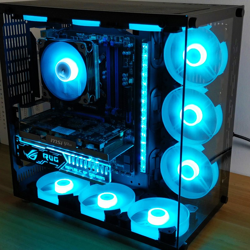 Wovibo-Ventilador de refrigeración RGB de 120mm, enfriador silencioso de 6 pines para PC, carcasa de ordenador, chasis, ajuste de bricolaje, 5V Aura Sync Music