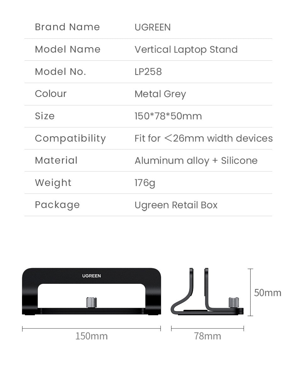 UGREEN-soporte Vertical para ordenador portátil, accesorio de aluminio para MacBook Pro, tableta y teléfono