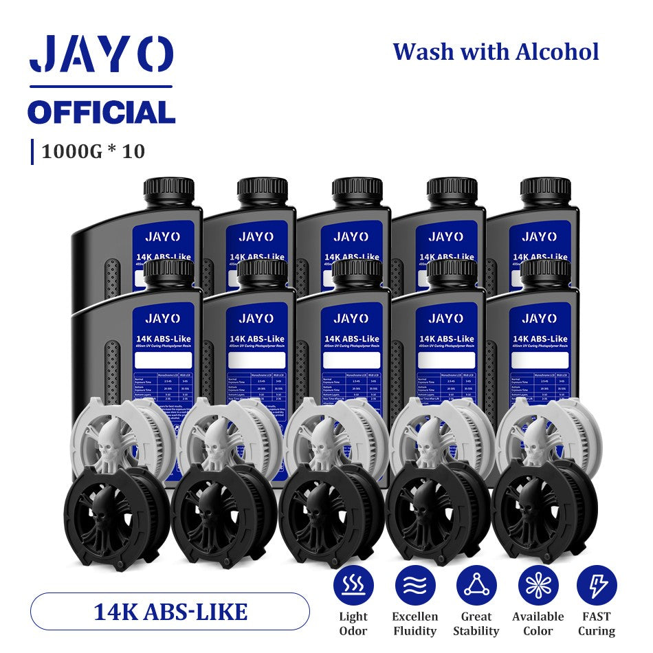JAYO ABS como resina 3D, 10 botellas ABS como fotopolímero de curado UV de 405nm, resina 3D rápida para impresora 3D LCD/DLP/SLA de 2/4/6/8K