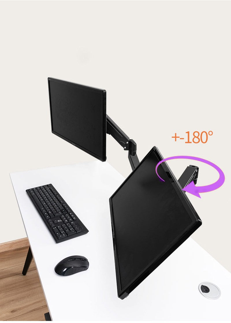 Hyvarwey-Soporte de escritorio para Monitor Dual G08-24, montaje para pantallas LCD de 13 a 27 pulgadas, rotación e inclinación, ajuste de dos brazos