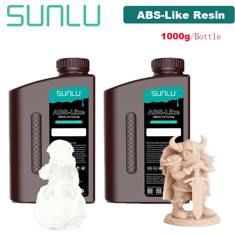 Resina 3D SUNLU de 2 kg, tipo ABS/estándar/lavable con agua, resina UV de 405 nm para la mayoría de las impresoras 3D SLA/DLP/LCD, material sensible a la luz UV, 1 kg