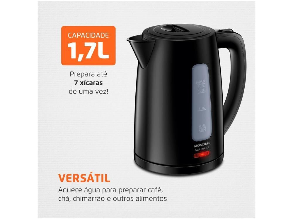 Pratic Hot CE-17 Hervidor eléctrico Negro 1.7L-110V
