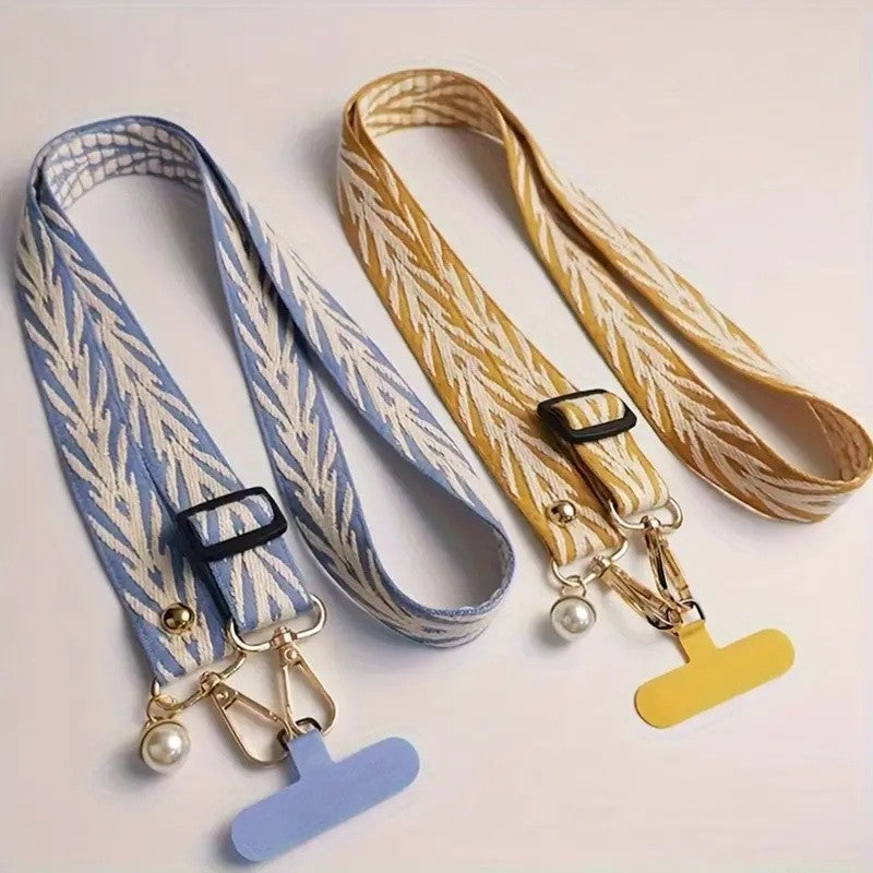 Cable colgante ajustable para teléfono móvil, estilo bordado Retro, con cuello extraíble, cordón colgante Universal para teléfono, 1 ud.