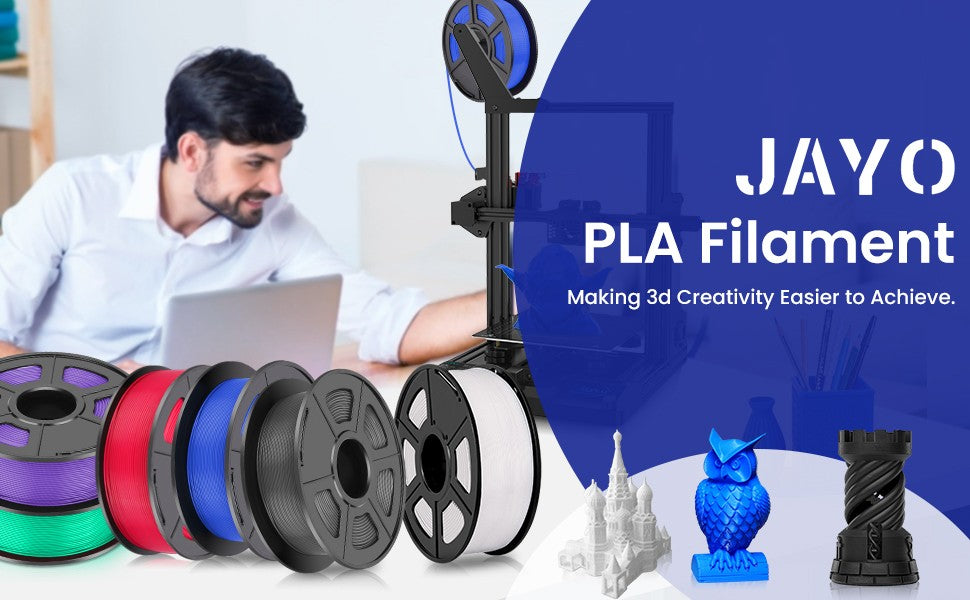 JAYO 2 rollos de filamento de impresora 3D PETG/PLA/PLA PLUS 1,75mm 2,2 KG 100% sin burbujas materiales de impresión 3D no tóxicos para impresora 3D