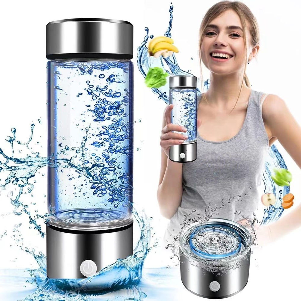 Taza de agua rica en hidrógeno de 420ml, botella eléctrica con generador de agua rico en hidrógeno, filtro de calidad de titanio, ionizador antioxidante portátil