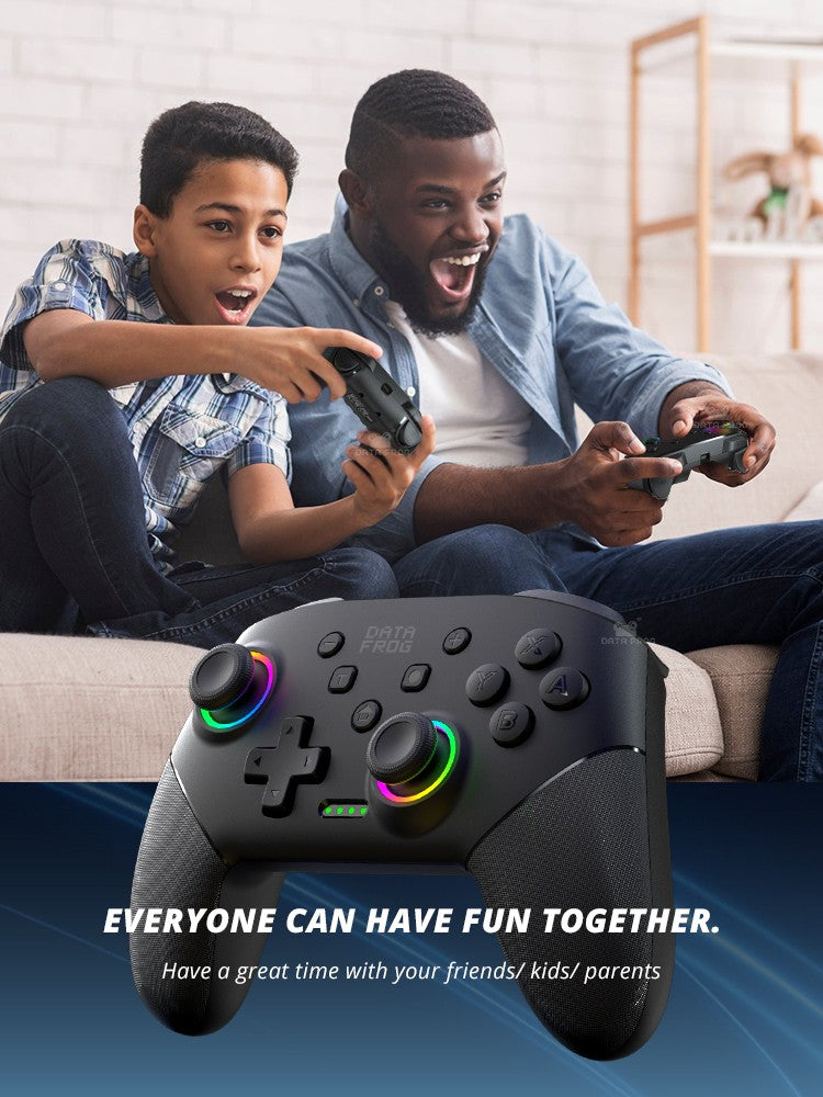 Control Inalámbrico DATA FROG Pro para Switch / Switch Lite / Consola OLED para PC, Joystick con Doble Vibración y Control de Movimiento