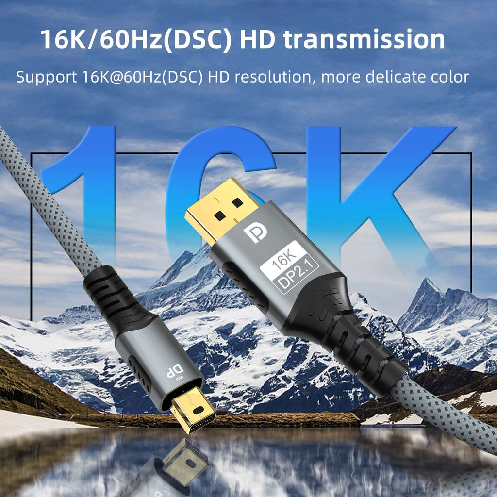 Cable Mini DP a DisplayPort 8K Cable de transmisión de conversión bidireccional DP1.4 16K@60Hz 4K@144Hz para proyector MacBook Air