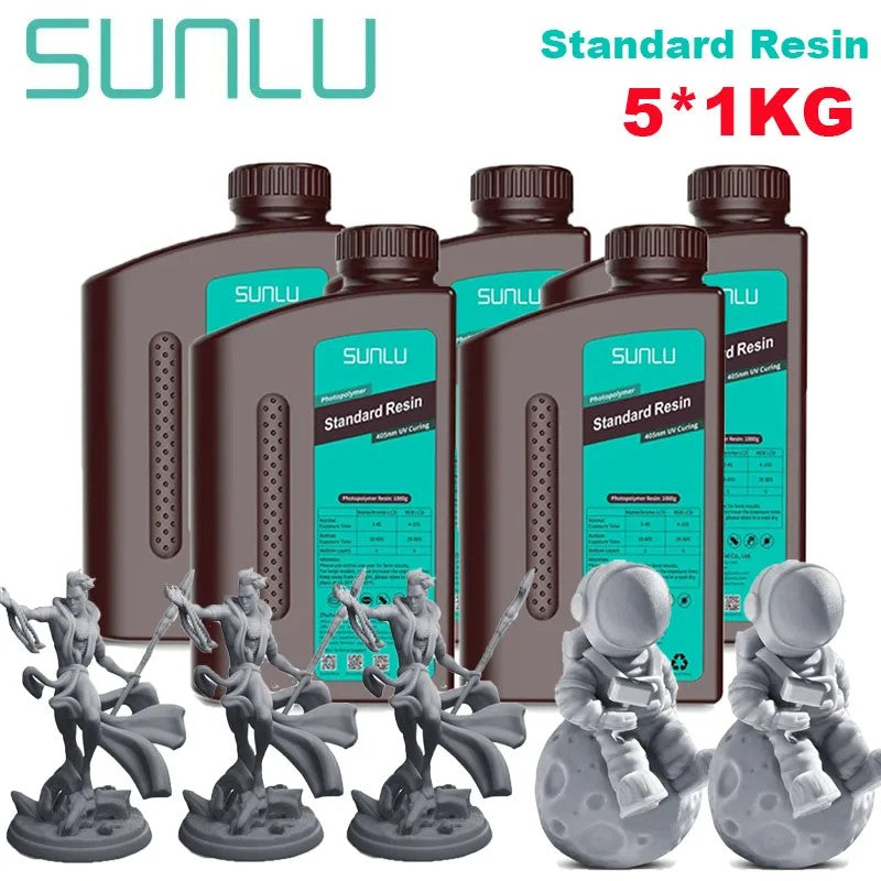 Resina estándar SUNLU/ABS como/lavado con agua/resina estándar 14K 5KG 1KG/botella 405nm resina UV impresión 3D para impresora LCD 3D