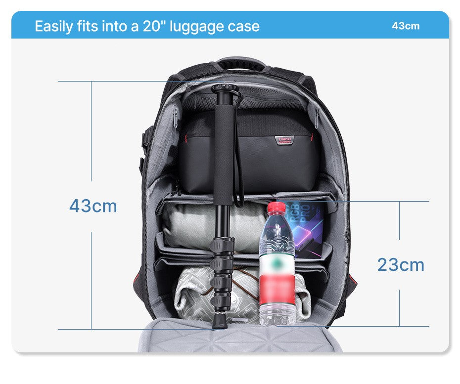 Ulanzi-trípode de aluminio para cámara DSLR, ligero de 1/4 monopié/3/8 pulgadas, palo de Selfie de viaje y senderismo, máx. 155cm, carga de 5KG