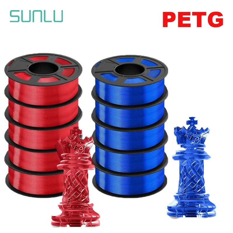 Filamentos SUNLU PLA PETG PLA Plus, 10 rollos de filamento 3D, 1 KG/rollo, 1,75mm, 100% líneas de filamento, ordenadamente para impresión 3D de la UE y EE. UU.
