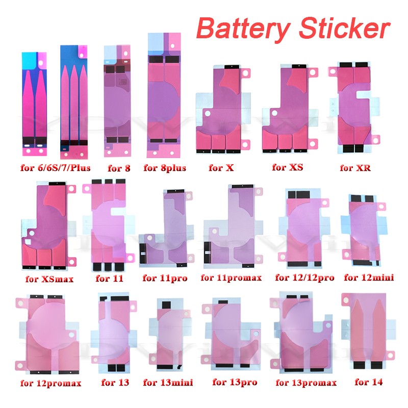 10 Uds pegatina adhesiva de batería para iPhone 11 12 13 Pro Max Mini 6 6S 7 8 Plus X XR XS reemplazo de pegamento de viaje de doble cinta