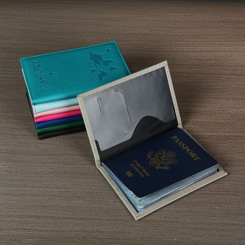 Amante el mapa del mundo cubierta de pasaporte estampado en caliente avión Simple mujeres hombres viaje pasaporte estuche protector moda regalo de boda