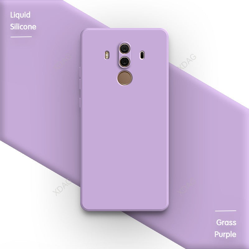 Funda de teléfono oficial de silicona líquida para Huawei Mate10 Mate 10 Pro 10Pro, cubiertas de protección de cámara de Color sólido cuadrado suave para parejas