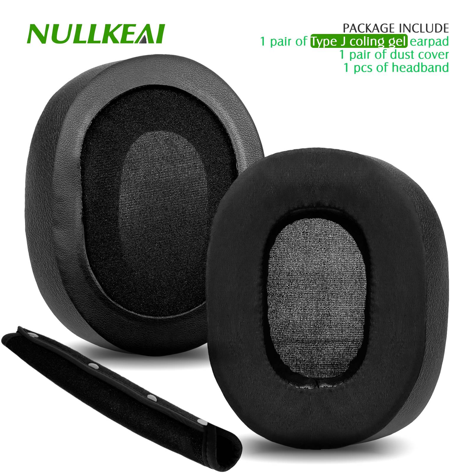 Nullkeai-almohadillas de repuesto para auriculares Anker Soundcore Life Q30 Q35 Q10 Q20, almohadillas de Gel refrescante, funda de malla, orejeras