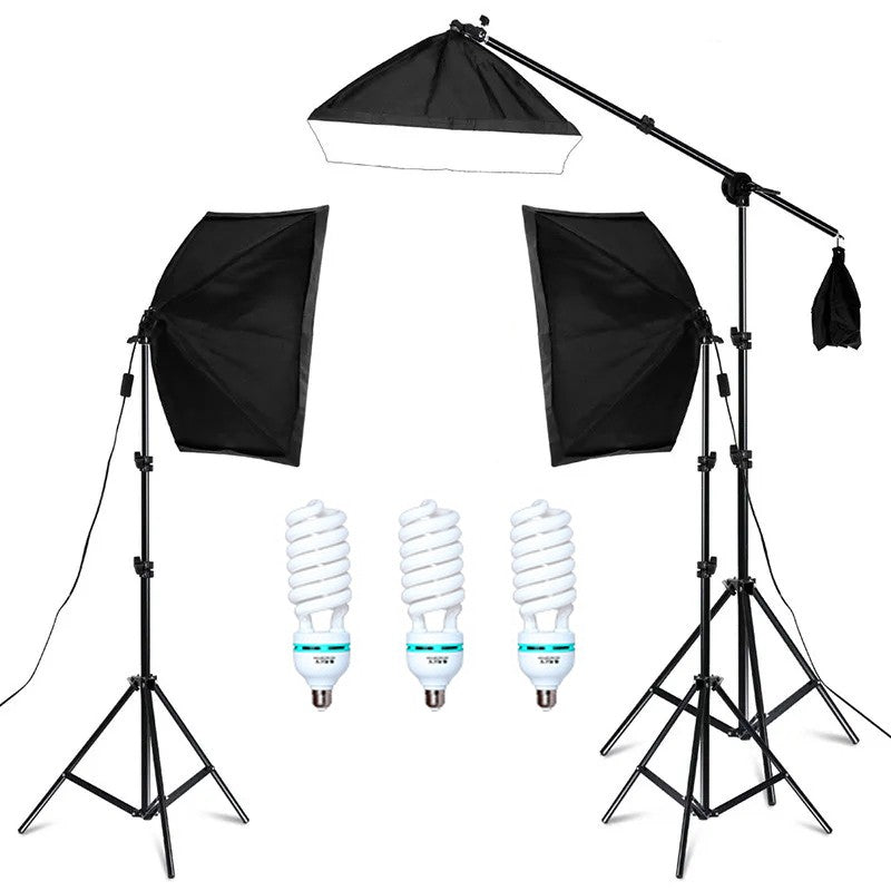 Kit de iluminación Softbox de 20-135W, lámpara LED de fotografía de 50x70CM, equipo profesional de sistema de luz continua para estudio fotográfico