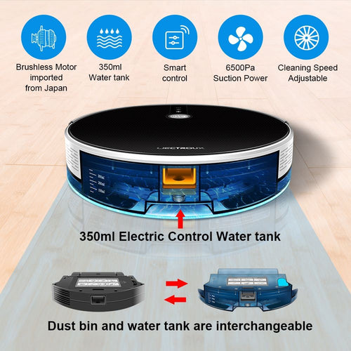 (Código Promocional:AETH15) Aspiradora Robot LIECTROUX C30B,Navegación de mapas,Partición Inteligente,con Memoria,WiFi,Succión 6KPa,Trapeador Mojado Inteligente,Desinfección,Funciona con Alexa y Asistente de Google