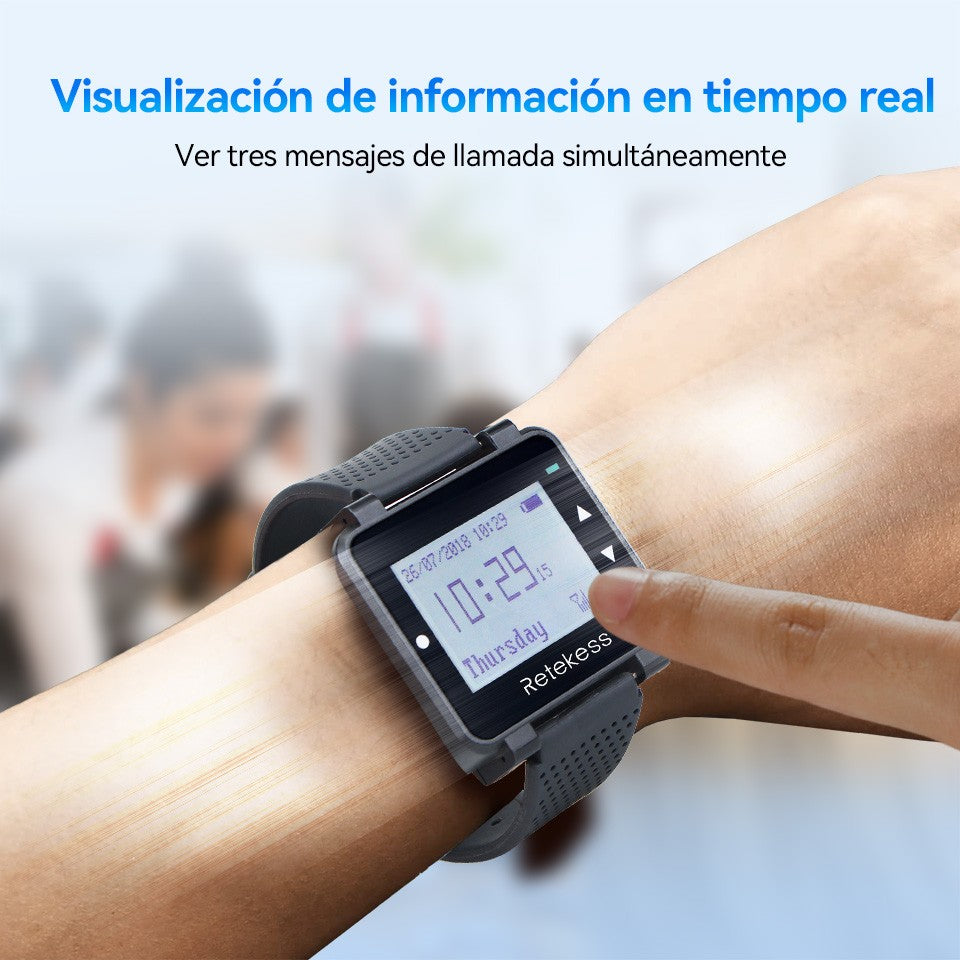 RETEKESS-sistema inalámbrico de llamadas para camarero, buscapersonas para restaurante, receptor de reloj T128, botón de llamada T117, servicio al cliente para cafetería