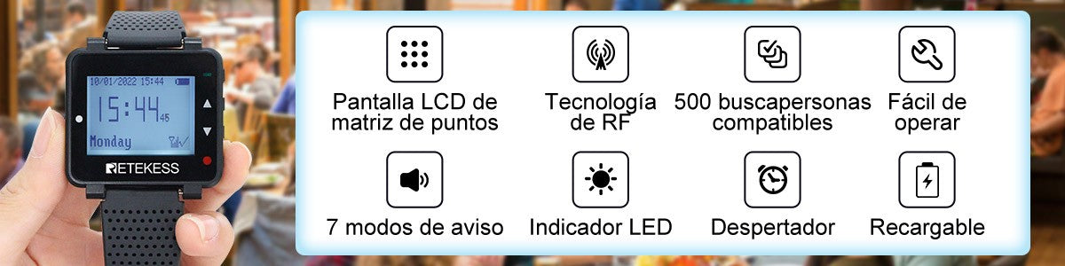 RETEKESS-sistema inalámbrico de llamadas para camarero, buscapersonas para restaurante, receptor de reloj T128, botón de llamada T117, servicio al cliente para cafetería