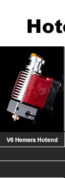 Hotend R Trianglelab V6 Volcano 12V/24V con control remoto Bowen, cabezal de impresión J y soporte de ventilador de refrigeración para V6 HOTEND para PT100