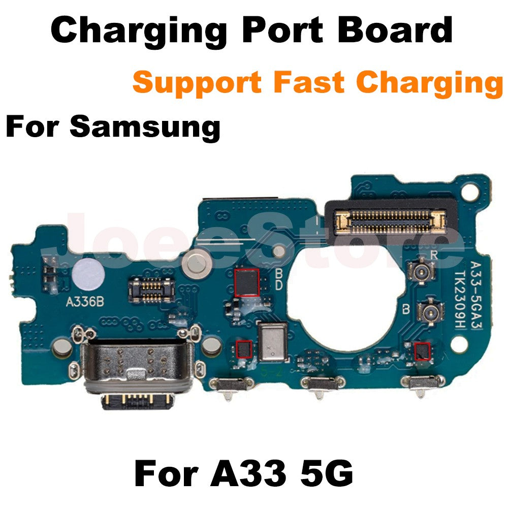 Placa de puerto de carga para Samsung A72 A73 A52 A53 A33 A23 A24 A14 A13 A12 módulo de micrófono USB conector de carga rápida Cable flexible