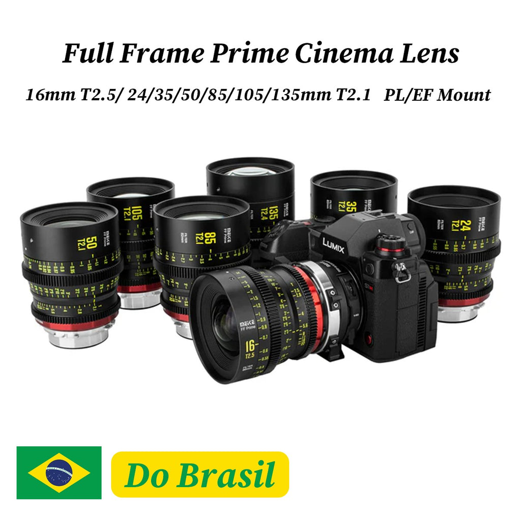Lente Cine Meike Prime 35/50/85/105/135mm T2.1 para sistemas de cámaras de cine FF, como Canon C700 C500II, Sony VENICE, Sony FX3 FX6