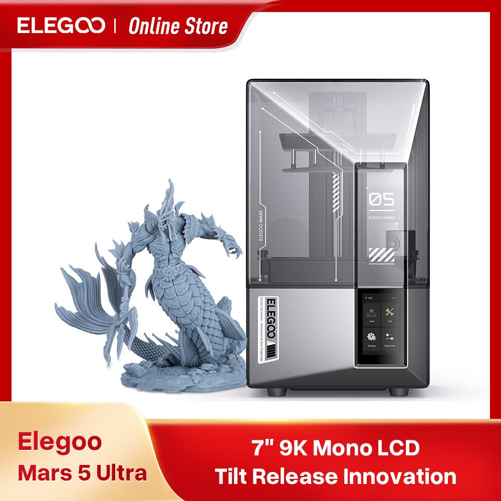 ELEGOO Mars 5 Ultra 9K MSLA Impresora 3D de resina con nivelación automática y cámara inteligente AI, tamaño de impresión de alta velocidad 153,36 × 77,76 × 165 mm