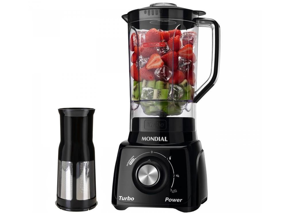 Licuadora Mondial Turbo Power L-99 FB Negra con Filtro, 3 Velocidades, 550W - 110V