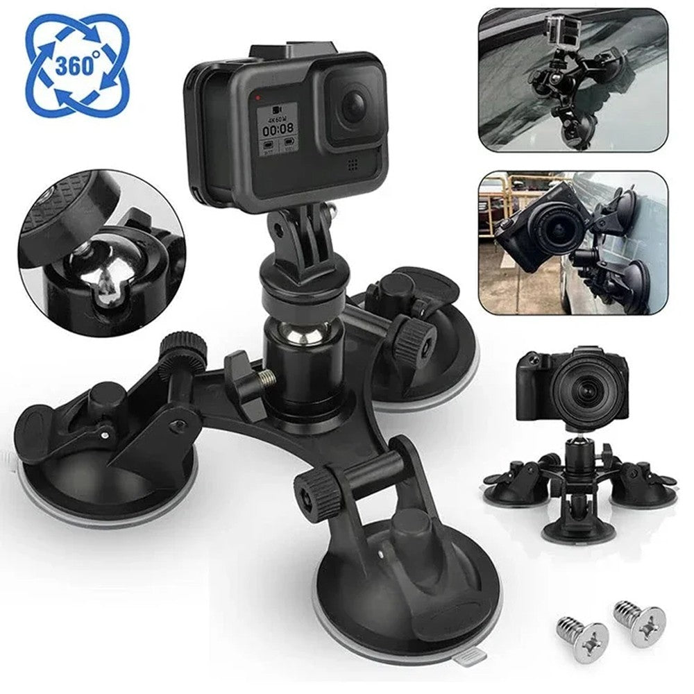 Soporte de ventosa para coche de 3 tazas, soporte fuerte para GoPro Hero 13 12 11 10 9 8 Insta360 SJCAM AKASO DJI Osmo, accesorios para Cámara de Acción