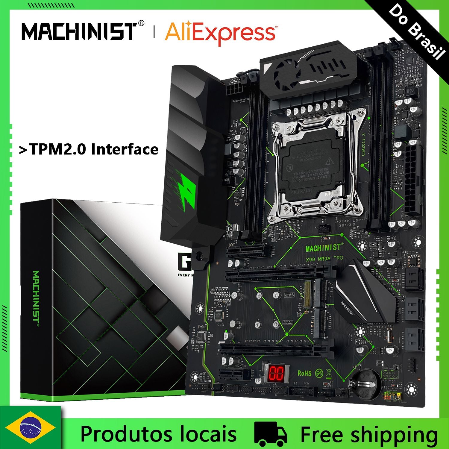 Placa base MACHINIST X99 TPM2.0 LGA 2011-3 Xeon E5 V3/V4, procesador de CPU, RAM DDR4, memoria de cuatro canales, 2*NVME M.2 MR9A PRO ATX